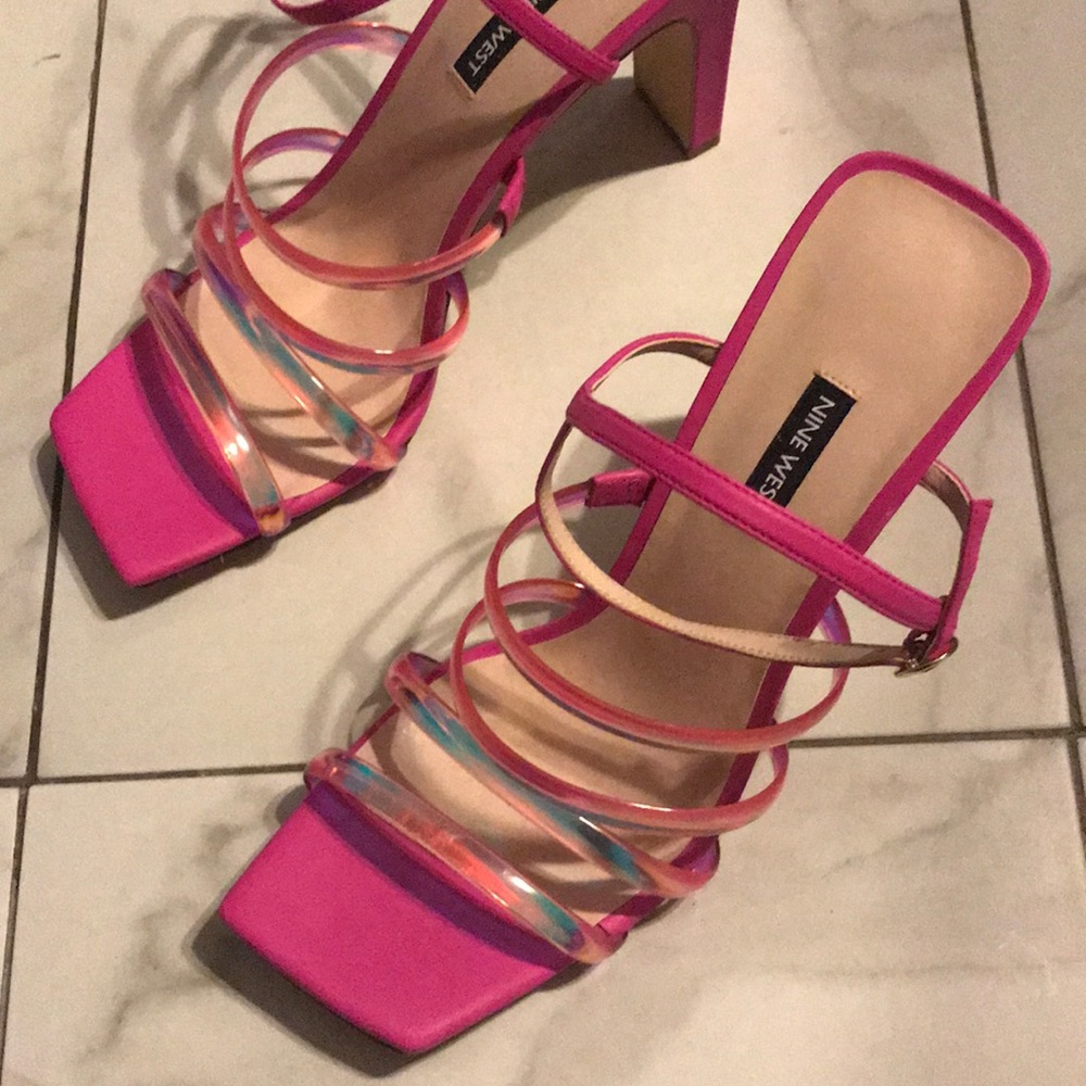 Nine West Hot Pink, Strappy heels!🦄